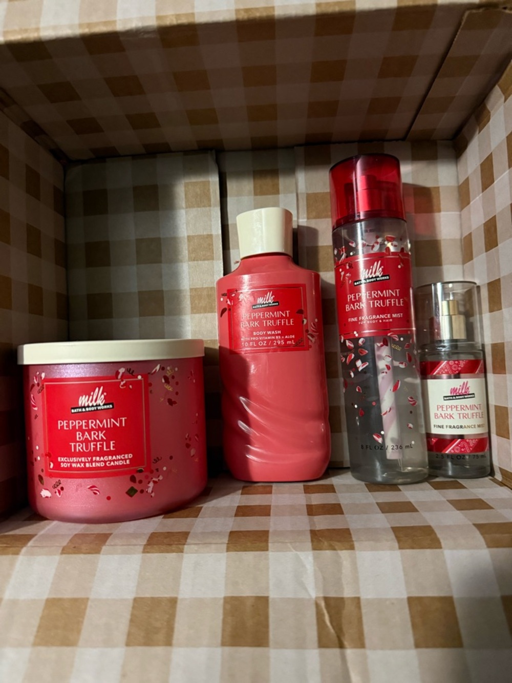 Milk Bath & Body Works Peppermint Bark Truffle Set - Red